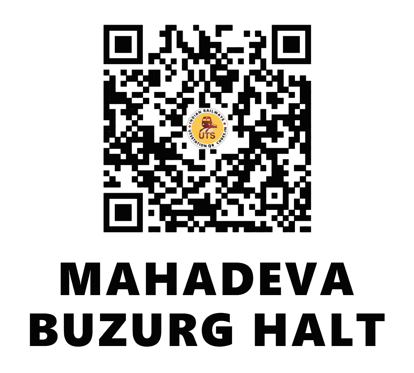 UTS QR Code for MAHADEVA BUZURG HALT - MHBG - NE (UTTAR PRADESH)